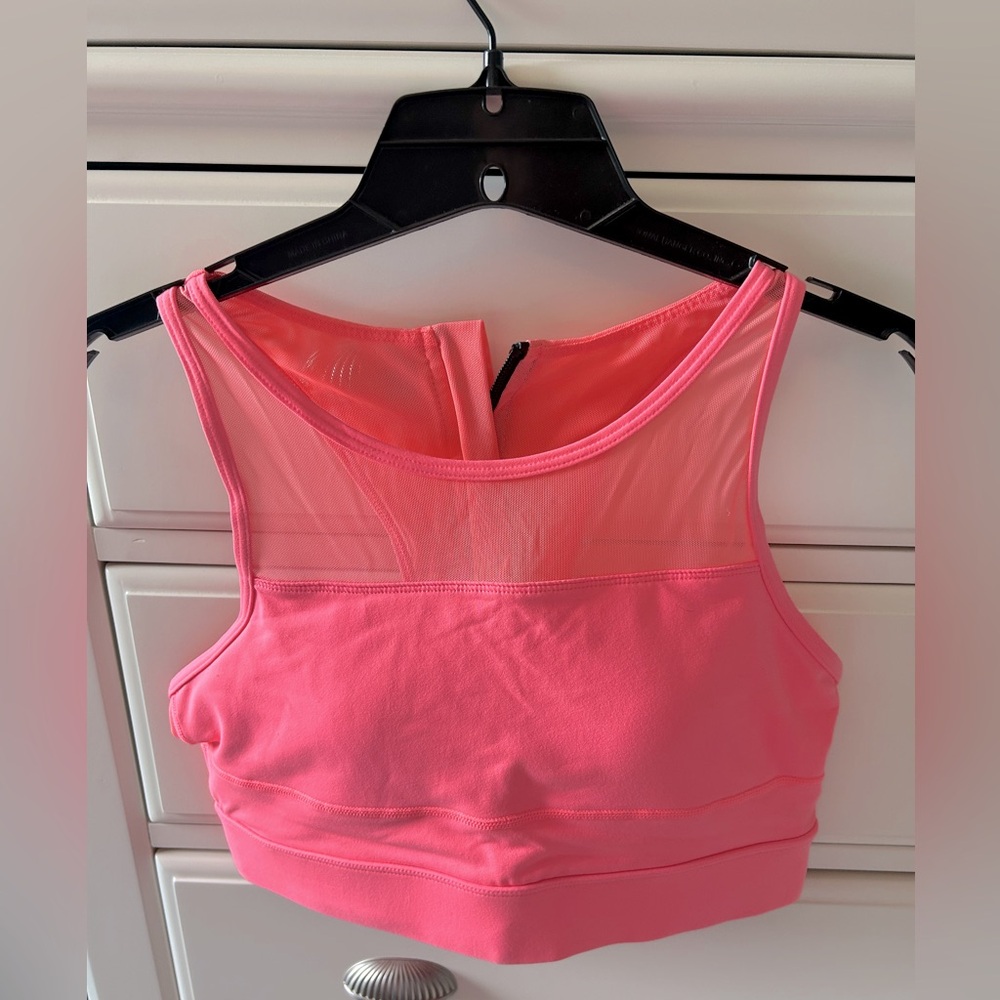🩷EUC Zyia Active One More Rep Racerback Mesh High Neck Sports Bra - Sz Large